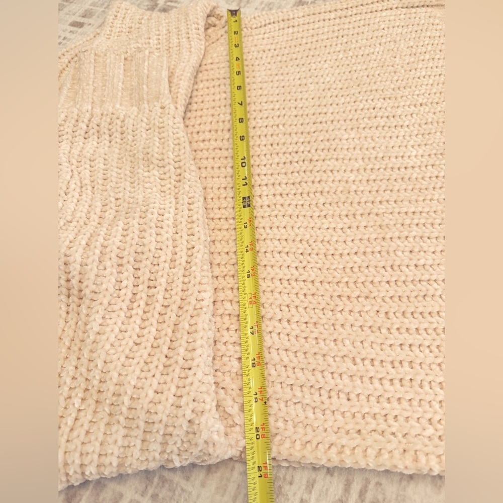 Bella Dahl Cream Chenille Chunky Mock Neck Sweater- Size M - Picture 14 of 14